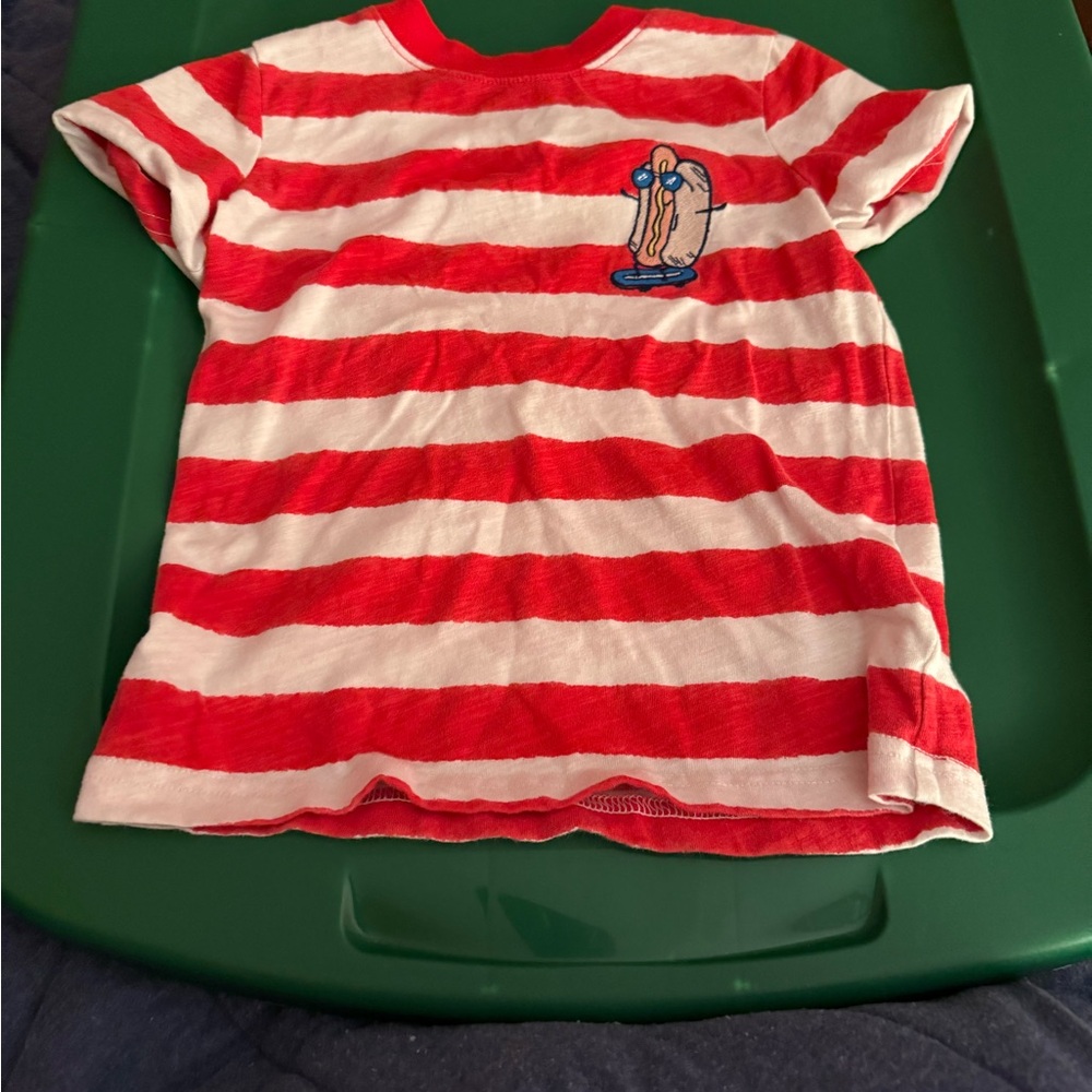 Carter's Red and White Striped Short Sleeve Tee